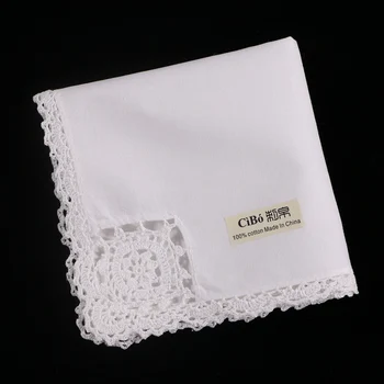 N041 : 120 stykker Hvid Bomuld hånd hæklede blonder og kniplinger Lille størrelse tabel serviet Middag Servietter