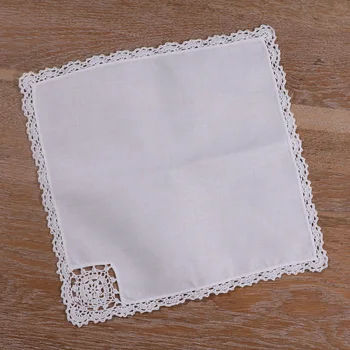 N041 : 120 stykker Hvid Bomuld hånd hæklede blonder og kniplinger Lille størrelse tabel serviet Middag Servietter