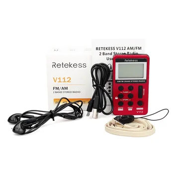 Retekess V112 Bærbare Lomme-Radio FM/AM-2 Bånds Digital Bærbare Mini-Receiver Tuning Med Genopladeligt Batteri Øretelefon Radio