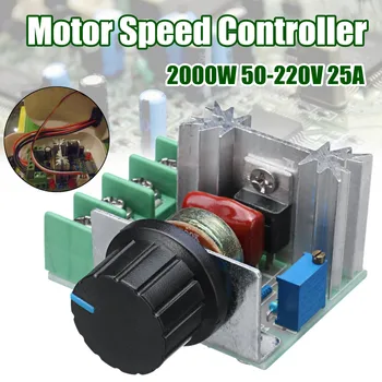 2000W 50-220V 25A PWM Motor Justerbar Hastighed Controller Spænding Regulator For El-Komfur Belysning Svagere Strøm Drev Modul