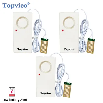 Topvico 3pcs Vand Lækage Sensor læksøger Overløb Oversvømmelse alarmregistrering 130dB LED Lavt Batteri Alarm Hjem Sikkerhed Alarm