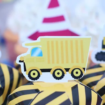 Konstruktion Lastbiler Fordel Max Candy Box Gaveæske Cupcake Box Dreng, Kids Fødselsdag Part Forsyninger Dekoration Begivenhed Festartikler