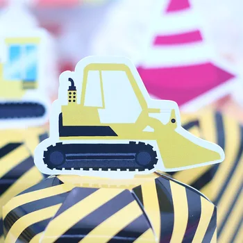 Konstruktion Lastbiler Fordel Max Candy Box Gaveæske Cupcake Box Dreng, Kids Fødselsdag Part Forsyninger Dekoration Begivenhed Festartikler
