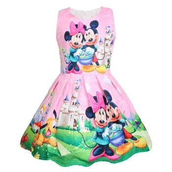 Disney Mickey Mouse Dress Girl Prinsesse Nederdel Søde Mode Tegneserie Pige Kjole børn Børn Kjoler for Piger Jul Kjole