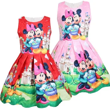 Disney Mickey Mouse Dress Girl Prinsesse Nederdel Søde Mode Tegneserie Pige Kjole børn Børn Kjoler for Piger Jul Kjole