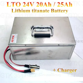 LTO 24v 20Ah 25AH lithium-titanate Batteri LTO celler for Solenergi Bil, der starter super Hurtig opladning lang levetid + 10A oplader