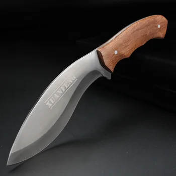 Overlevelse Håndlavede Knive Udendørs Camping Jagt Kniv Kniv Træ Håndtag Fixed Blade Knife EDC Værktøjer