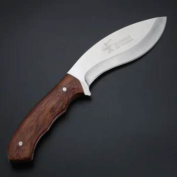Overlevelse Håndlavede Knive Udendørs Camping Jagt Kniv Kniv Træ Håndtag Fixed Blade Knife EDC Værktøjer