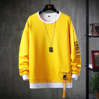 2020 Ensfarvet Sweatshirt Mænd Harajuku Hættetrøjer Efterår Forår Hoody Casual Hoodie Bomuld Sweatshirts Mænd Streetwear Tøj