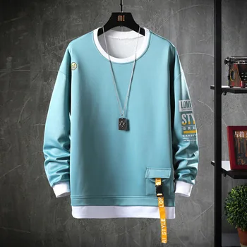 2020 Ensfarvet Sweatshirt Mænd Harajuku Hættetrøjer Efterår Forår Hoody Casual Hoodie Bomuld Sweatshirts Mænd Streetwear Tøj