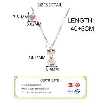INZATT Ægte 925 Sterling Sølv Timeglas Hjertet Choker halskæder For Mode Kvinder bryllupsfest Fine Smykker Søde Tilbehør