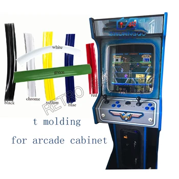 16mm /19mm-bredde arcade t støbning 32.8 ft 10m længde krom/ sort/ gul plastik kant beskyttelse til gnuboy-game maskine, kabinet