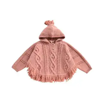 2020 L&M Kids Jacket Nye Vinter Drenge Piger Strik Mode Søde Skønhed Kvast Hooded Coat Baby Barn Bomuld Outwear Tøj