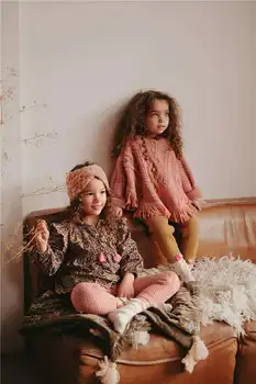 2020 L&M Kids Jacket Nye Vinter Drenge Piger Strik Mode Søde Skønhed Kvast Hooded Coat Baby Barn Bomuld Outwear Tøj