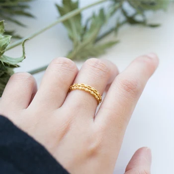DAN-ELEMENT 2 STK. Ringe Sæt Til Kvinder Mini Zircon Evig Kærlighed, Gul Guld Farve Slank Finger Ring Mode Smykker DEKCR603