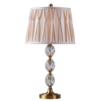 American-Style Krystal Lampe Varmt Soveværelse Sengelampe Bordlampe Bryllup Model Værelses Stue Dekorativ Bordlampe Led 8558