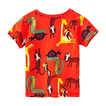 Hoppe meter Nye Tegnefilm Dyr Trykt Baby t-Shirts & Toppe Sommer Bomuld Børn Tøj Cute Fashion Boy T-shirts Børn