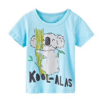 Hoppe meter Nye Tegnefilm Dyr Trykt Baby t-Shirts & Toppe Sommer Bomuld Børn Tøj Cute Fashion Boy T-shirts Børn
