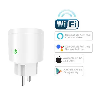 EU ' s Smart Wifi Stik Plug WiFi Trådløse Fjernbetjening fatning Adapter Tændt Og Slukket Med APP Arbejde Med Alexa, Google Startside