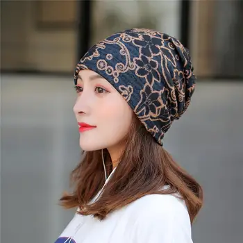 COKK Blomst Turban Hat Kvindelige Efterår, Vinter Hatte Til Kvinder koreanske Varm Hovedbeklædning Beanie Bonnet Gorras Vindtæt 2020 Ny 8601