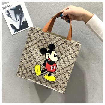 Mode Disney børn Mickey Mouse håndtaske tegnefilm hit farve lærred Mickey, Minnie kvinder taske dame skulder tasker