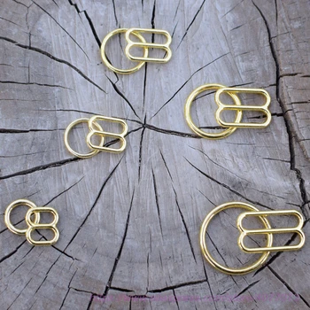 Engros 50sets/100pcs guld metal clip bra ringe og skydere rem-stik