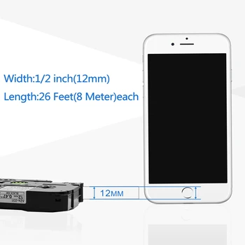 Unistar 7pcs TZe 231 Comaptible for Brother P-Touch 12 mm Tape TZe-131 TZe-631 TZe-731 TZe-831 af Forbrugsstoffer i Printeren TZ-TZe231 Bånd