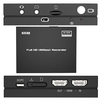 Ezcap274 4K-60hz HDR Loop Out HDMI Video Capture Pladen 1080P 60fps Optagelse Box Spil Optageren til PS4 Skifte,Mikrofon-Indgang