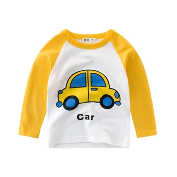 Børn Drenge T-shirts Tøj Søde Bil Tegnefilm Bomuld langærmet Toppe Baby Piger Bunden Shirts Børn Undershirts27Kids