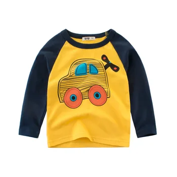 Børn Drenge T-shirts Tøj Søde Bil Tegnefilm Bomuld langærmet Toppe Baby Piger Bunden Shirts Børn Undershirts27Kids