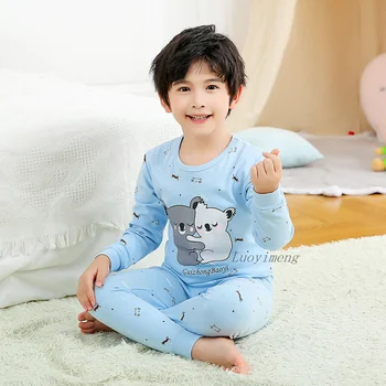 Ny langærmet Pyjamas Sæt Til Børn Drenge Pijama Infantil Bomuld Baby Boy Tøj Tegnefilm Pyjamas Børn Nattøj, Pyjamas 3-12Yrs
