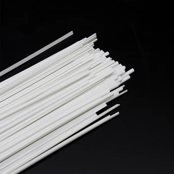 4mm halvrunde ABS plast hvid tube stick model toy sand tabel DIY bygning materiale, længde 50cm diorama 100pcs