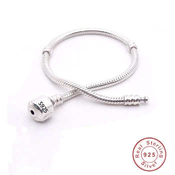 Håndlavet Oprindelige 925 Sterling Sølv Oprindelige Charme Armbånd med S925 Logo Kvinder DIY Perler Charms armbånd Armbånd