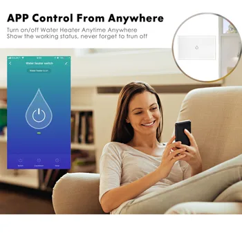 Smart Wifi Kedel Omskifter, 16A, 3000W High-Power / APP Fjernbetjening / Arbejde med Alexa, Google Startside Smart Vandvarmer Skifte