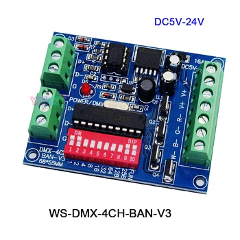 Dc 5 v-24V,3CH/4-KANALS/6CH/8CH/9CH/12CH LED RGB RGBW DMX512 Dekoder Controller til LED strip light led-modul