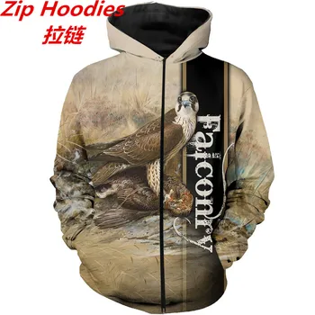 Nye 3D full body print Falcon Pullover Hoodie fall winter besætning hals casual Sweatshirt