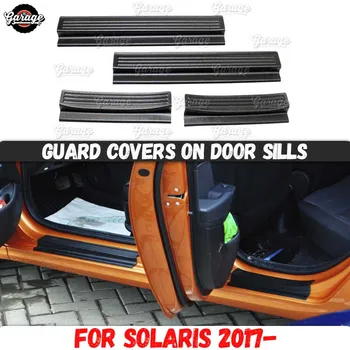 Vagten dækker på dørtrin til Hyundai Solaris 2017 - ABS plast-puder tilbehør beskyttende plader ridser bil styling, tuning