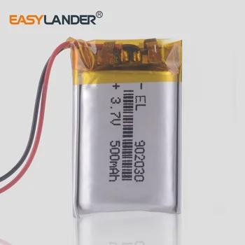 500mah-batteri 3,7 v 902030 PLIB-polymer lithium-ion / Li-ion batteri til gps, mp3-mp4 mp5 dvd-bluetooth højttaler navigator
