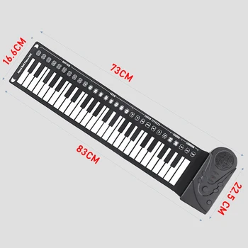 BS PPortable Alastic 49 Nøgler Fleksibel Rulle Op Klaver Elektroniske Bløde Tastatur Klaver Silikone Gummi Tastatur