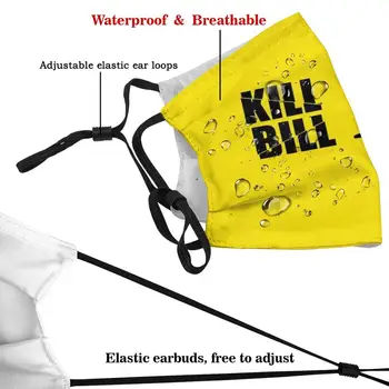 Kill Bill Sværd Gul Og Sort Print Genanvendelige Munden Maske Vaskbart Filter Anti Støv Ansigtsmaske Kill Bill Quentin Tarantino