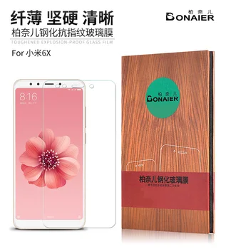 Bonaier 2.5 D-9H-olieholdig belægning Fuld Limen Hærdet Glas Film for Xiaomi Mi6X Mi 6X MiA2 Mi A2 skærmbeskytter+Speciel Gave 9089