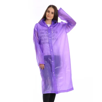 Kvinder Mænd EVA Gennemsigtig Regnfrakke Bærbare Udendørs Rejse Vandtæt Regntøj Camping Hætteklædte Regn Ponchoer Plast regnslag