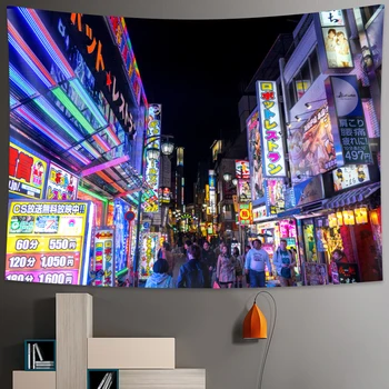 Tokyo natteliv gobelin soveværelse væggen hænger hjem dekoration Japansk gobelin Boheme dekorative Hippie print madras 9174
