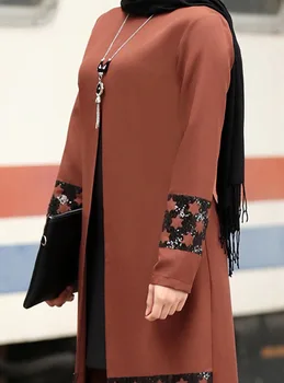 Wepbel Muslimske Kvinder I Mellemøsten Dubai Plus Size Abaya Passer Til To-Delt Sæt Islamisk Tøj, Lange Bukser, Toppe Muslimske Kjole