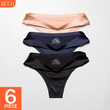 QUCO Brand 6 Stk/masse Sexede Trusser Kvinders Undertøj G-streng Blonde Undertøj Damer Undertøj Sex Bikini Trusser Blå T-back Hot