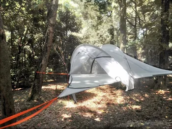 3-4 personer Udendørs Telt Camping Hængekøje og Myggenet Hængekøje Suspension Telt Ledige Træ Hængende Camping Aircondition, Træ Telt