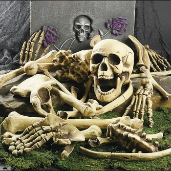 Halloween Skelet Knogler 28 stykker Halloween Prop Skelet Kraniet Hjemsøgt Hus Horror-prop Part Dekorationer Svære Knogler, Kranium