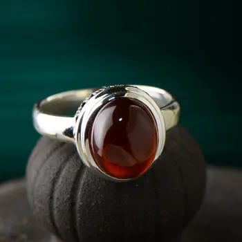 Rigtig Ren Sterling Sølv 925 Engagement Ring, Naturlig Granat Håndlavet Ring Kvinder Gemstone Smukke Fine Smykker Anillos 9317