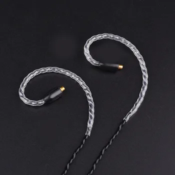 FENGRU DIY 1,2 M Enkelt krystal kobber 3,5 mm Stik MMCX kabel Opgradere kabel For Shure pin-serie (535/215 osv.)
