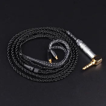 FENGRU DIY 1,2 M Enkelt krystal kobber 3,5 mm Stik MMCX kabel Opgradere kabel For Shure pin-serie (535/215 osv.)